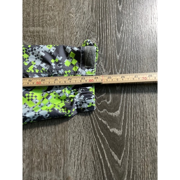 LL Bean Girls' XL18‎ Active Lite Windbreaker Jacket Neon Green Gray Geometric - Picture 6 of 6